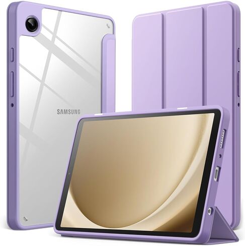 علبة Jetech لـ Samsung Galaxy Tab A9 8.7 بوصة 2023 ، PC PC HARD شفافة واضحة ، غطاء قرص Tri-Fold Stri-Fold (Light Purple) in Saudi Arabia