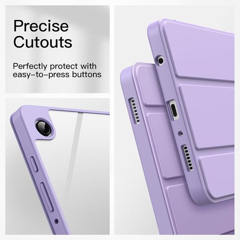 علبة Jetech لـ Samsung Galaxy Tab A9 8.7 بوصة 2023 ، PC PC HARD شفافة واضحة ، غطاء قرص Tri-Fold Stri-Fold (Light Purple) in Saudi Arabia