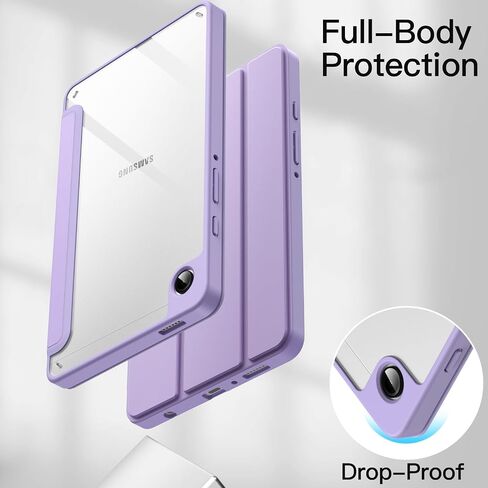 علبة Jetech لـ Samsung Galaxy Tab A9 8.7 بوصة 2023 ، PC PC HARD شفافة واضحة ، غطاء قرص Tri-Fold Stri-Fold (Light Purple) in Saudi Arabia