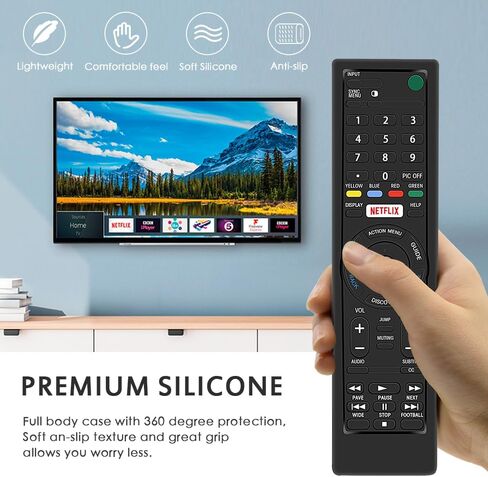 Silicone Protective Case for Sony RMT-TX100 RMT-TX102 RMT-TX200 RMF-TX300 Bravia Smart TV Remote Cover Replacement Holder Covers for Sony RMF-TX310 Universal Remote Control (Glow Blue) in Kuwait