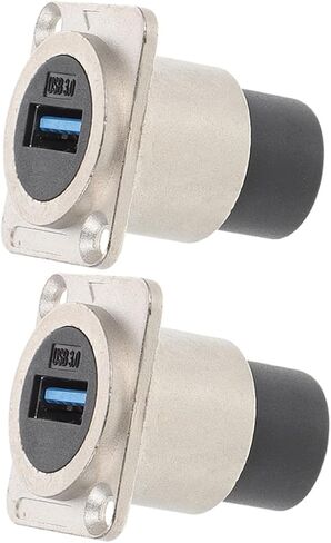 USB Panel Mount Coupler Adapter Reinforced Shell USB Connector for High Speed Data Transfer Scratch Resistant Female Extension Socket for Desktop Laptop and Media Devices in Saudi Arabia