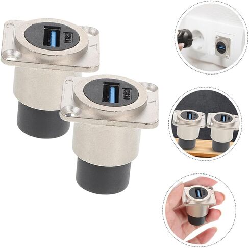 USB Panel Mount Coupler Adapter Reinforced Shell USB Connector for High Speed Data Transfer Scratch Resistant Female Extension Socket for Desktop Laptop and Media Devices in Saudi Arabia