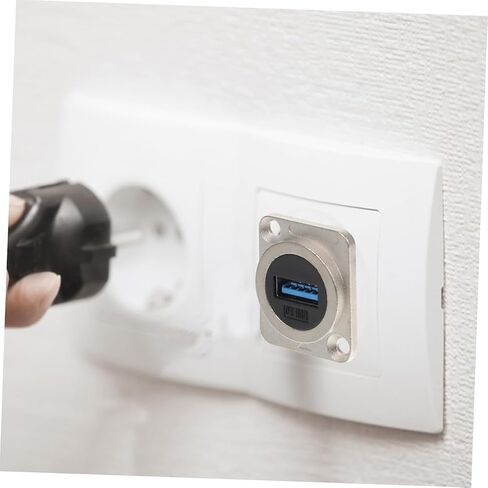 USB Panel Mount Coupler Adapter Reinforced Shell USB Connector for High Speed Data Transfer Scratch Resistant Female Extension Socket for Desktop Laptop and Media Devices in Saudi Arabia