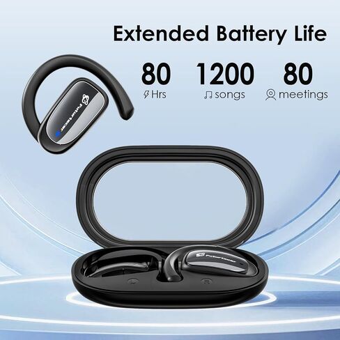 فتح الأذن Bluetooth 5.4 سماعات الأذن مع Earhook | 36H Playtime | IP54 مقاومة للماء | سماعات الأذن اللاسلكية الستيريو للرياضة والجري والتدريبات (أسود) in Kuwait