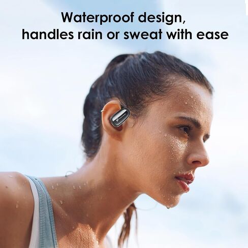 فتح الأذن Bluetooth 5.4 سماعات الأذن مع Earhook | 36H Playtime | IP54 مقاومة للماء | سماعات الأذن اللاسلكية الستيريو للرياضة والجري والتدريبات (أسود) in Kuwait