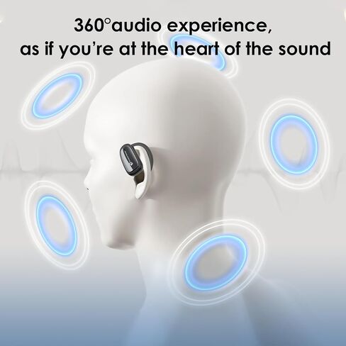 فتح الأذن Bluetooth 5.4 سماعات الأذن مع Earhook | 36H Playtime | IP54 مقاومة للماء | سماعات الأذن اللاسلكية الستيريو للرياضة والجري والتدريبات (أسود) in Kuwait