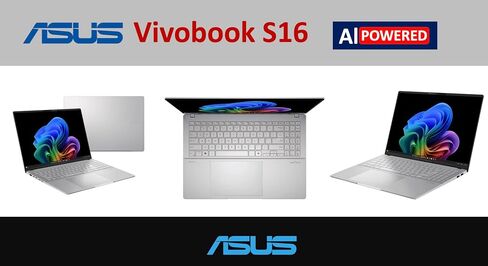 Asus Vivobook S16 AI جهاز كمبيوتر محمول مدعوم من 16.0 "OLED 3.2K (AMD RYZEN AI 9 365 ، 32GB LPDDR5X ، 1TB PCIE SSD ، in Saudi Arabia