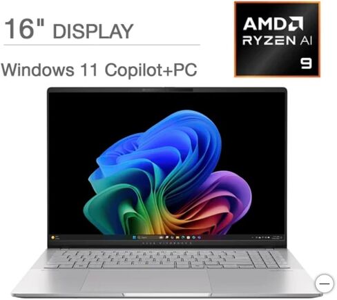 Asus Vivobook S16 AI جهاز كمبيوتر محمول مدعوم من 16.0 "OLED 3.2K (AMD RYZEN AI 9 365 ، 32GB LPDDR5X ، 1TB PCIE SSD ، in Saudi Arabia