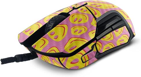 MightySkins Carbon Fiber Skin Compatible with SteelSeries Rival 5 Gaming Mouse - Melted Faces | Protective, Durable Textured Carbon Fiber Finish | Easy to Apply and Change Styles | Made in The USA in Saudi Arabia