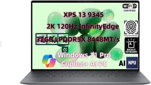 Newdel.L XPS 13 9350 كمبيوتر محمول ، طالب أعمال Copilot+ AI للكمبيوتر (13.4 "FHD+ 120Hz Infinityedge ، Core Ultra 7 256V W/AI NPU ، 16GB RAM ، 1TB SSD) in Saudi Arabia