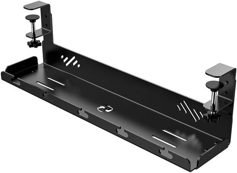Under-Desk Cable Management Tray Stand, 24-inch Metal Wire Organizer, Black in Saudi Arabia