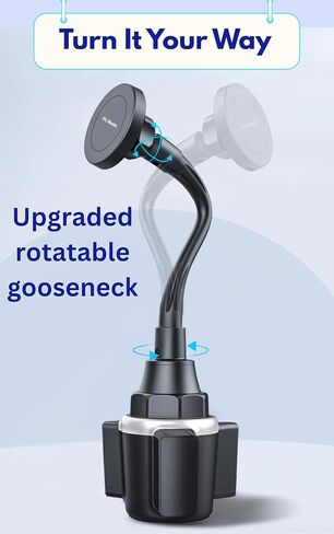 Cup Phone Holder for Car, Magnetic – Compatible with MagSafe, Secure Magnetic Mount, Stability-Enhanced Expandable Base, Flexible Reinforced Gooseneck, Works with iPhone, Galaxy, Pixel [Not Charger] in Saudi Arabia
