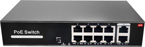 8 Port Poe Switch مع 2 وصلة صاعدة ، 802.3af/في Poe+ 100 ميجابت في الثانية ، طاقة مدمجة 100 واط ، يمتد إلى 250 مترًا ، قابسًا ولعبًا معدنيًا ، مفتاح Poe غير المُدارة in Kuwait