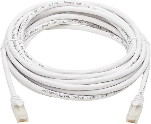 Tripp Lite, Safe-IT, Cat6a Ethernet Cable, 10G Certified Snagless, UTP (RJ45 M/M), White, 25 Feet / 7.6 Meters, Manufacturer's Warranty (N261AB-025-WH) in Saudi Arabia