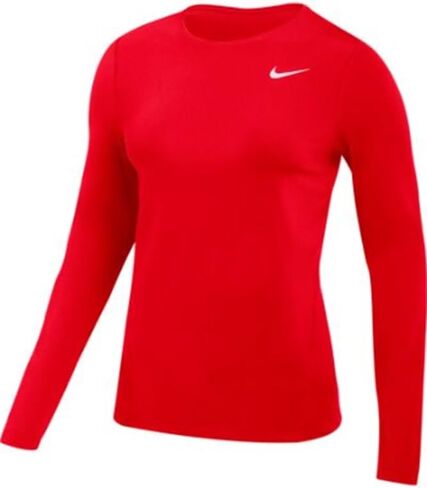قميص Nike نسائي Pro All Over Dri-Fit بأكمام طويلة شبكي (الولايات المتحدة، ألفا، متوسط، عادي، عادي، أسود) in Saudi Arabia