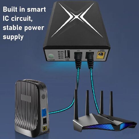 Mini UPS Battery Backup Supply غير متقطع لكاميرا أمان مودم جهاز التوجيه تم إنشاؤها في بطارية 8800mAh مع إدخال USB 5V 5V 9V 12V 2A in Saudi Arabia