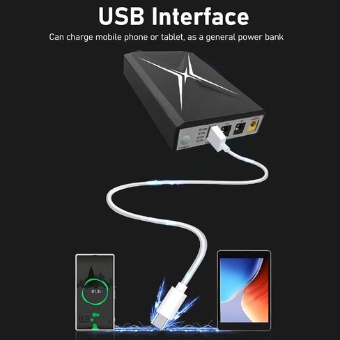Mini UPS Battery Backup Supply غير متقطع لكاميرا أمان مودم جهاز التوجيه تم إنشاؤها في بطارية 8800mAh مع إدخال USB 5V 5V 9V 12V 2A in Saudi Arabia