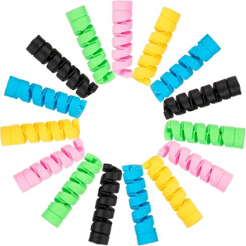 15 Pieces Charger Cable Protector, Highly Flexible Spiral Silicone USB Wire Protector, Mouse Cable Wire Protector, Suit for All Cellphone Data Lines(Black, Pink, Blue, Green) in Saudi Arabia
