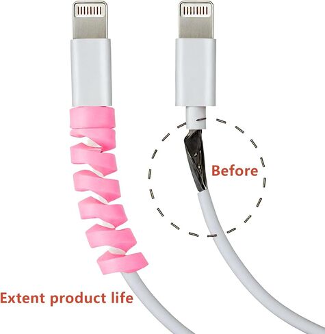 15 Pieces Charger Cable Protector, Highly Flexible Spiral Silicone USB Wire Protector, Mouse Cable Wire Protector, Suit for All Cellphone Data Lines(Black, Pink, Blue, Green) in Saudi Arabia