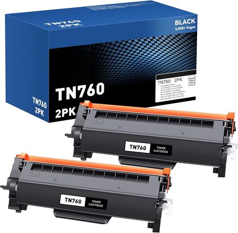 TN760 Toner Cartridges Black 2-Pack Compatible for Brother TN760 TN730 TN-760 TN-730 Toner Cartridges High Yield Compatible for Brother HL-L2350DW L2395DW L2370DW MFC-L2750DW MFC-L2710DW DCP-L2550DW in Saudi Arabia