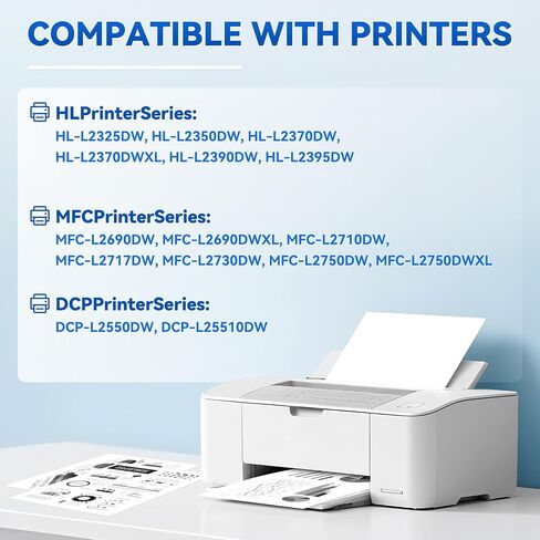 TN760 Toner Cartridges Black 2-Pack Compatible for Brother TN760 TN730 TN-760 TN-730 Toner Cartridges High Yield Compatible for Brother HL-L2350DW L2395DW L2370DW MFC-L2750DW MFC-L2710DW DCP-L2550DW in Saudi Arabia