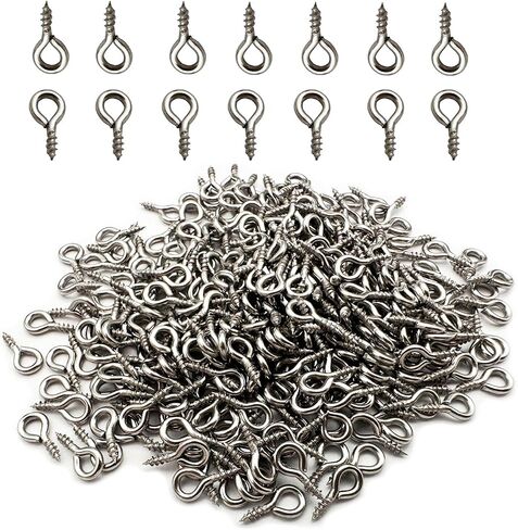 Black 1000 Pcs Small Screw Eye Pin Jewelry Making Eyelet Hook for Craft 10 x 5mm in Saudi Arabia