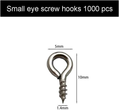 Black 1000 Pcs Small Screw Eye Pin Jewelry Making Eyelet Hook for Craft 10 x 5mm in Saudi Arabia