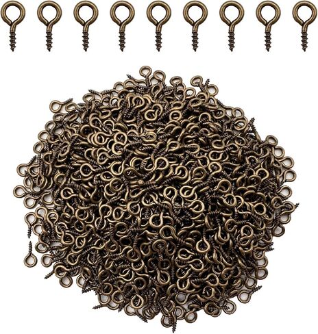Black 1000 Pcs Small Screw Eye Pin Jewelry Making Eyelet Hook for Craft 10 x 5mm in Saudi Arabia