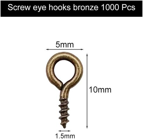 Black 1000 Pcs Small Screw Eye Pin Jewelry Making Eyelet Hook for Craft 10 x 5mm in Saudi Arabia