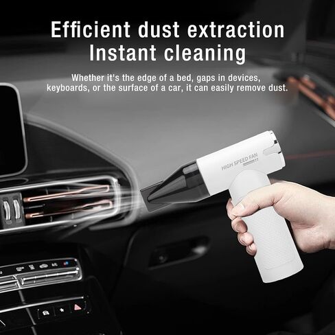 Electric Air Duster Cordless 3 Gear Adjustable Jet Dry Blower Turbo Fan with 3 Replaceable Nozzles for Computer Keyboard Outdoors Car Home (Black) in Saudi Arabia