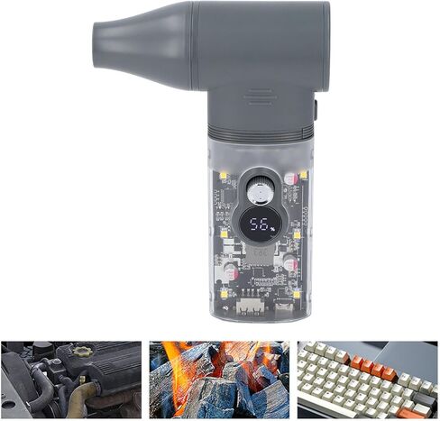 Air Air Duster 100000 دورة في الدقيقة 10W محمولة سطح مكتب قابلة للشحن منفاخ جاف جاف مع ضوء LED لتنظيف لوحة مفاتيح السيارة قوة متعددة الأوزان مضغوطة خفيفة الوزن in Saudi Arabia