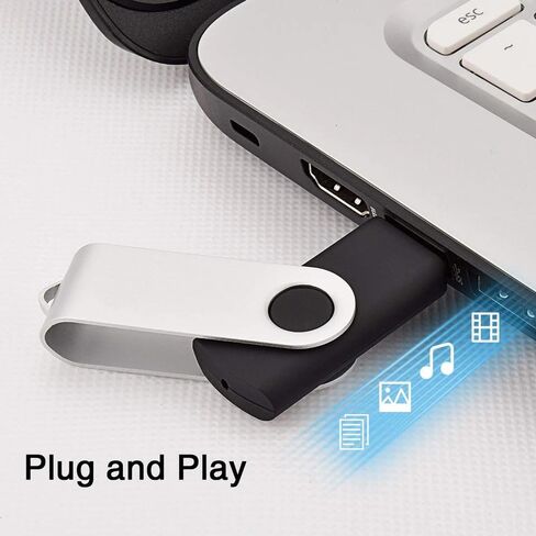 عام 10Pack 32GB محرك أقراص فلاش محركات الإبهام ، محرك أقراص USB 32 جيجا بايت USB2.0 عصي ذاكرة USB المعدنية الدوارة ، محركات القفزة متعددة القفزة محركات ColorFufl PER لنسخة احتياطية لتخزين البيانات (10PACK أسود ، 32 جيجابايت) in Kuwait