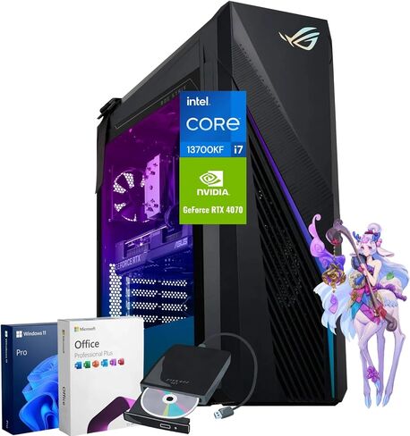 ASUS ROG Strix Gaming Desktops, AMD Ryzen 7 5700G, 16GB RAM, NVIDIA GeForce RTX 3060 12GB, 1TB HD & 256GB SSD, Windows 10, Gray, G10DK-WB764 in Saudi Arabia