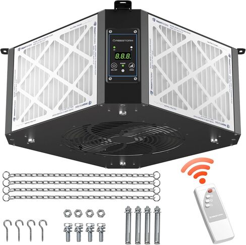 Abestorm 2-Stage Filtration Air Filtration System for Woodworking, Hanging Air Filtration Dust Collection for Woodworking/Garage/Workshop, DecDust 500 in Kuwait