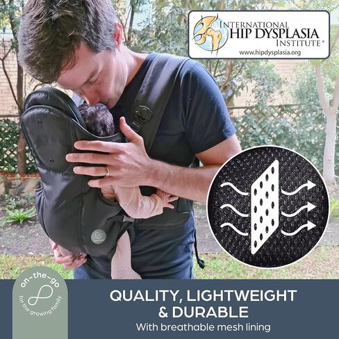 حاملة الأطفال Dreambaby Manhattan القابلة للتعديل 3 في 1 - معتمدة من IHDI صحية للورك - الأطفال حديثي الولادة حتى وزن 33 رطلاً - تناسب معظم أحجام البالغين - أسود - موديل L296 in Saudi Arabia
