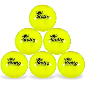 Wind Cricket Balls - Soft Training Practice Cricket Air Balls for Coaching Indoor & Outdoor - Blue Orange Neon/Yellow Pack of 6