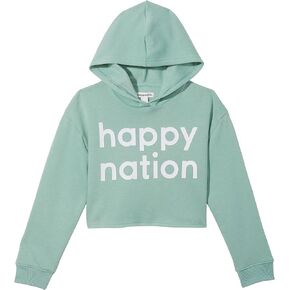 Girls Fleece Crop Hoodie Sweatshirt