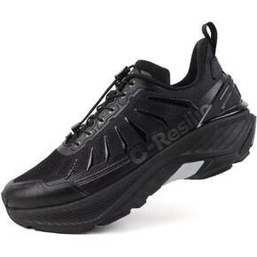 ONEMIX Men's Max Cushioned Quick Laces Hiking Walking Shoes with Arch Support Plantar Fasciitis Pain Relief Breathable Outdoor Trailing Running Sneakers Non Slip Trekking Camping Shoes