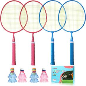 Badminton Racket for Kids - Outdoor Racquet Sports Toys for Children with shuttlecocks, Beach Lawn Yard Badminton Set Game for Kids and Adults,Backyard Outside Sport Game