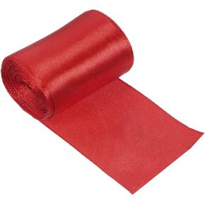 PATIKIL Finish Line Satin Ribbon 5cm 10m/32.8ft, Polyester Fabric Tape for Outdoor Athletics Sprint Running Race Sport, Red