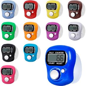 Amble 12 Pack Electronic Finger Counter, 5 Digit LCD Electronic Digital Display, Hand Tally Clicker Counter, Digital Handheld Tally Counter, Counting for Golf, Goods Counting, Lap, Knitting