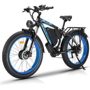 PHILODO Electric Bike for Adults, 48V 23Ah Fat Tire Ebike Dual Motor AWD 2000W 35MPH Electric Bicycles 21-Speed with Ignition Lock Hydraulic Disc Brake