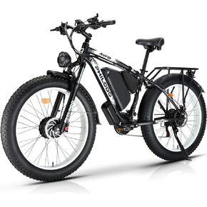 PHILODO Electric Bike for Adults, 48V 23Ah Fat Tire Ebike Dual Motor AWD 2000W 35MPH Electric Bicycles 21-Speed with Ignition Lock Hydraulic Disc Brake