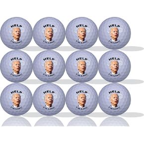 Help I'm Lost Joe Biden Golf Balls 12 Pack - Great Gift Idea | Gift for Golfer | Novelty Golf Balls | Golf Humor | Gift for Dad | Gift for Mom