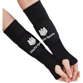 FitsT4 Sports Volleyball Arm Sleeves for Girls Youth Passing Sleeves w Protection Pads Thumbhole UPF 50 Non-Slip Gloves