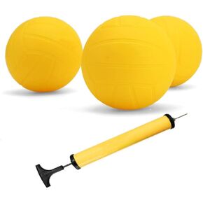 Roundnet Game Ball Replaceable Competitive Balls Mini Volleyball 3-Pack with Pump