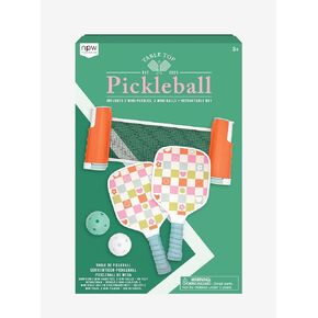 NPW Tabletop Pickleball Game Set | Indoor Desktop Pickleball Includes Net, Pickleball Balls, and Two Paddles | Pickleball Set Gifts for Women Men