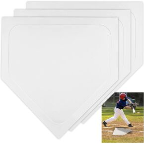 White Baseball Home Plate Rubber Baseball Bases 16 inch Softball Home Plate Kickball Bases Throw Down Home Plate for Kickball Practice Pitching Hitting Training Equipment