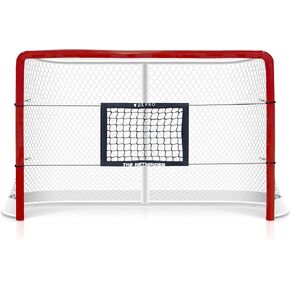 The Netminder Hockey Net Targets - Lacrosse Goal Targets - Hockey Training Equipment - Metal Goals or Plastic Nets - Sliding Target - Returns Pucks & Lacrosse Balls with Ease (1 Mesh Rebounder)