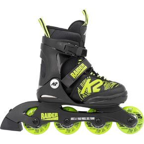 K2 Raider Black-Lime Boys Adjustable Inline Skates